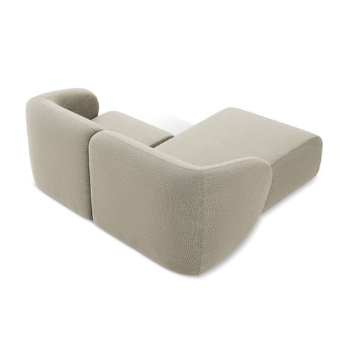 Canapé D'angle 2,5 Places Modulaire Gauche Lani En Tissu Bouclette Taupe