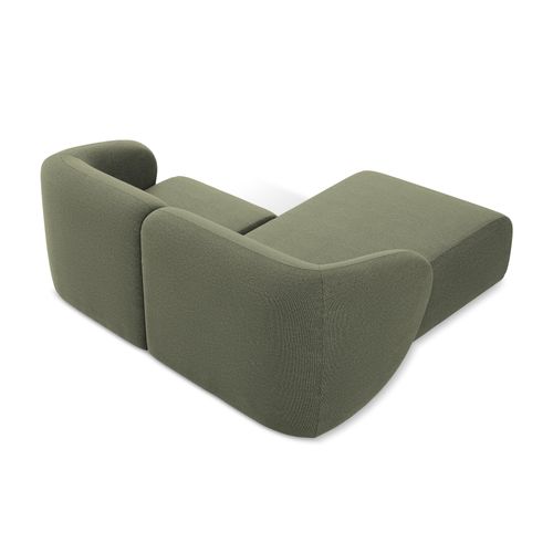 Canapé D'angle 2,5 Places Modulaire Gauche Lani En Tissu Bouclette Olive