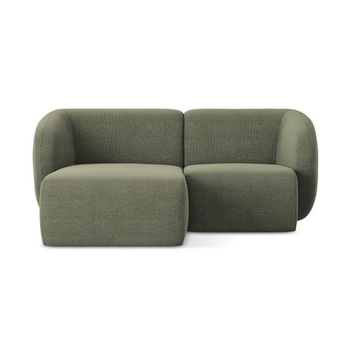 Canapé D'angle 2,5 Places Modulaire Gauche Lani En Tissu Bouclette Olive