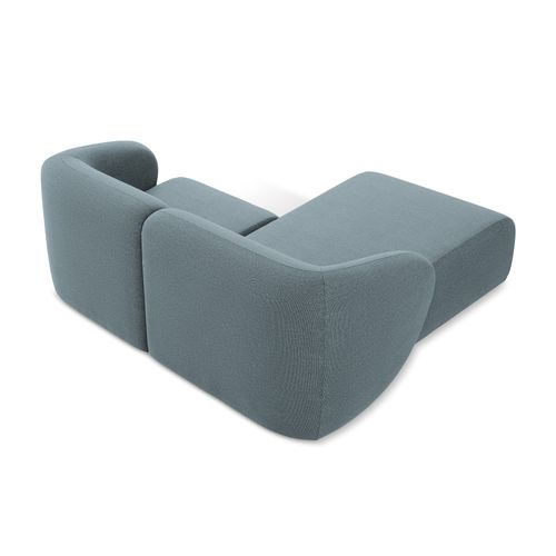 Canapé D'angle 2,5 Places Modulaire Gauche Lani En Tissu Bouclette Jeans