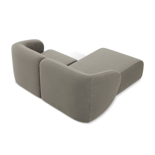 Canapé D'angle 2,5 Places Modulaire Gauche Lani En Tissu Bouclette Gris