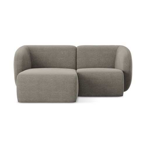 Canapé D'angle 2,5 Places Modulaire Gauche Lani En Tissu Bouclette Gris