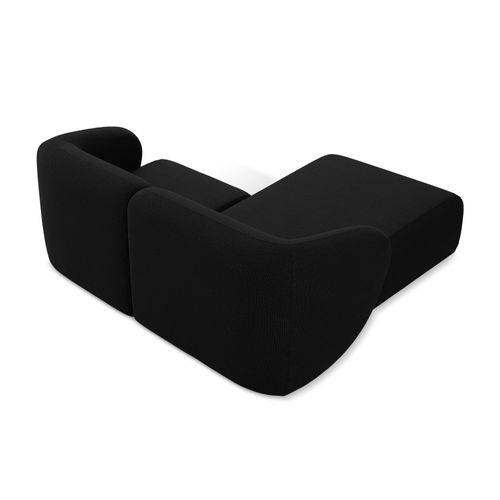 Canapé D'angle 2,5 Places Modulaire Gauche Lani En Tissu Bouclette Noir