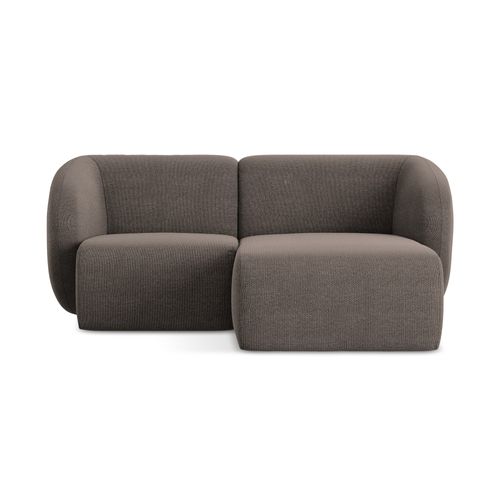 Canapé D'angle 2,5 Places Modulaire Droit Lani En Tissu Bouclette Choolat