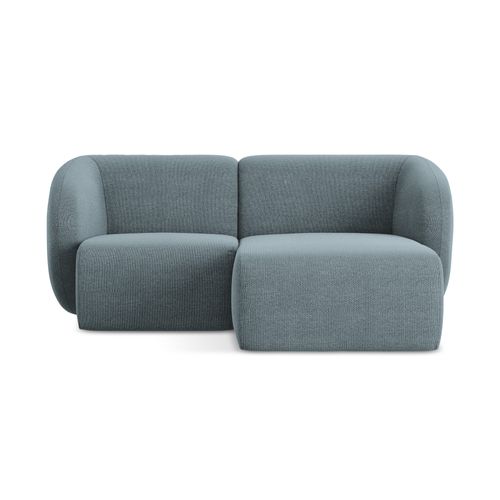 Canapé D'angle 2,5 Places Modulaire Droit Lani En Tissu Bouclette Jeans