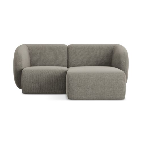 Canapé D'angle 2,5 Places Modulaire Droit Lani En Tissu Bouclette Gris