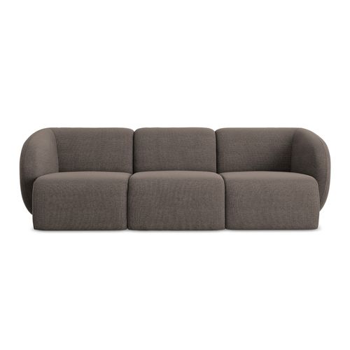 Canapé Modulable 3 Places Lani En Tissu Bouclette Choolat