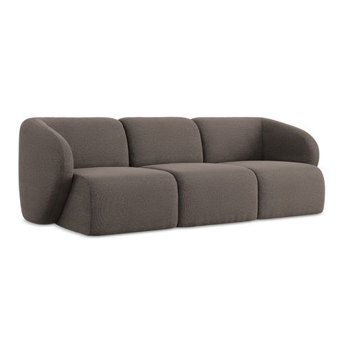 Canapé Modulable 3 Places Lani En Tissu Bouclette Choolat