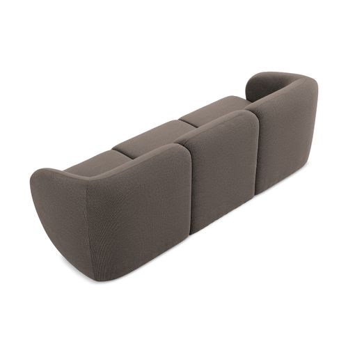 Canapé Modulable 3 Places Lani En Tissu Bouclette Choolat