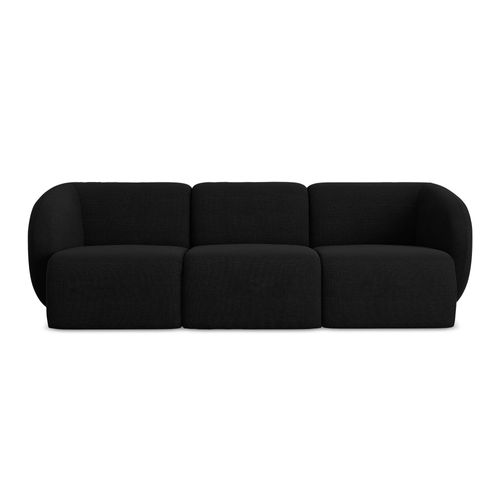 Canapé Modulable 3 Places Lani En Tissu Bouclette Noir