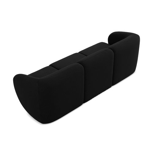Canapé Modulable 3 Places Lani En Tissu Bouclette Noir