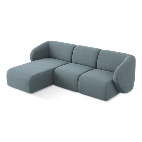 Canapé D'angle 3 Places Modulaire Gauche Lani En Tissu Bouclette Jeans