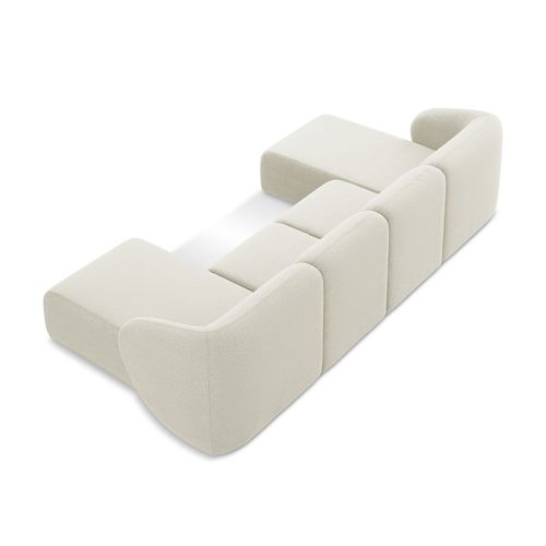 Canapé Panoramique 4 Places Lani En Tissu Bouclette Sable