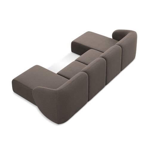 Canapé Panoramique 4 Places Lani En Tissu Bouclette Choolat