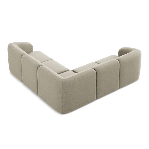 Canapé D'angle 4 Places Modulaire Lani En Tissu Bouclette Taupe
