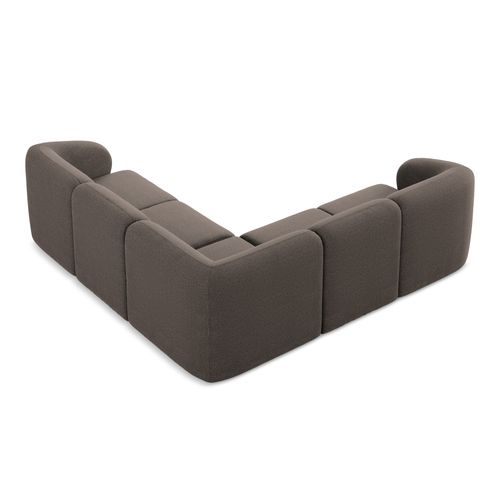 Canapé D'angle 4 Places Modulaire Lani En Tissu Bouclette Choolat