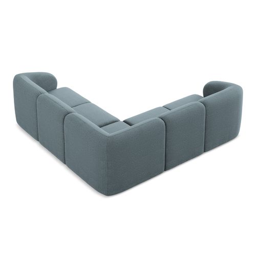 Canapé D'angle 4 Places Modulaire Lani En Tissu Bouclette Jeans