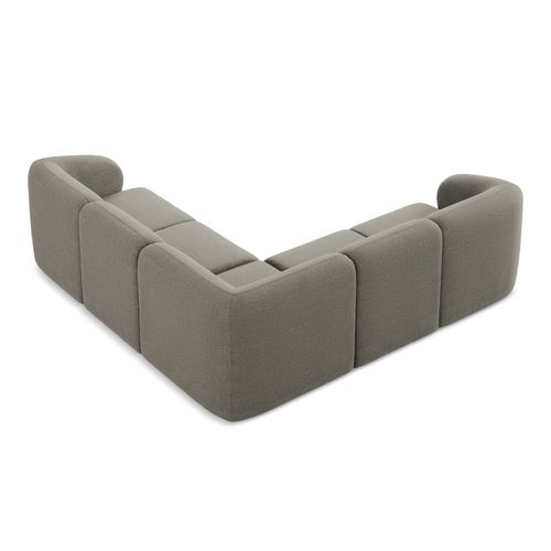 Canapé D'angle 4 Places Modulaire Lani En Tissu Bouclette Gris