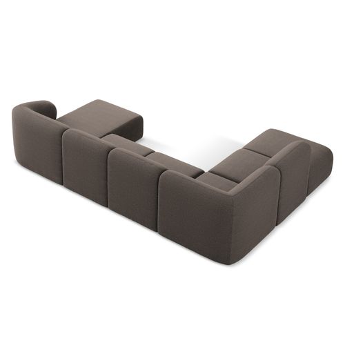 Canapé Panoramique 5 Places Gauche Lani En Tissu Bouclette Choolat