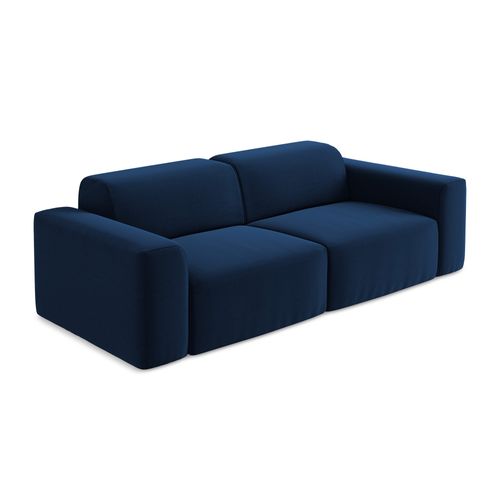 Canapé Modulable 2 Places Keli En Velours Bleu Royal