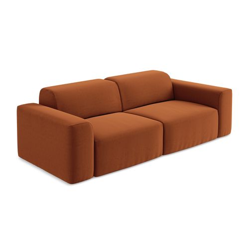 Canapé Modulable 2 Places Keli En Velours Terre Cuite