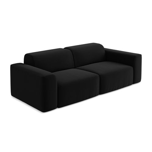 Canapé Modulable 3 Places Keli En Velours Noir