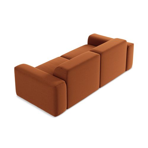 Canapé Modulable 3 Places Keli En Velours Terre Cuite