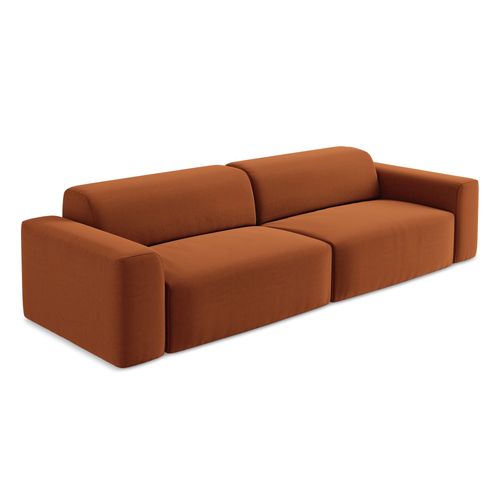 Canapé Modulable 4 Places Keli En Velours Terre Cuite