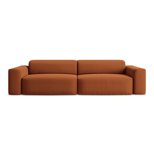 Canapé Modulable 4 Places Keli En Velours Terre Cuite