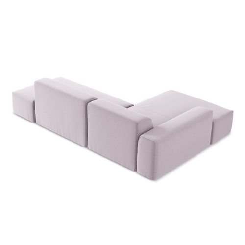 Canapé D'angle 3 Places Modulaire Droit Keli En Velours Lavande