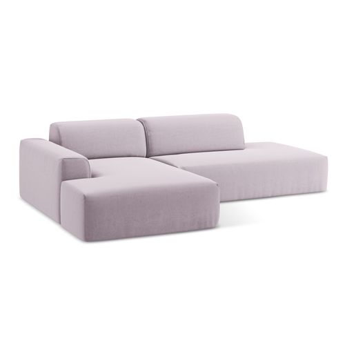 Canapé D'angle 3 Places Modulaire Droit Keli En Velours Lavande