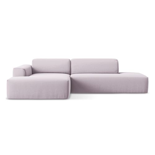 Canapé D'angle 3 Places Modulaire Droit Keli En Velours Lavande