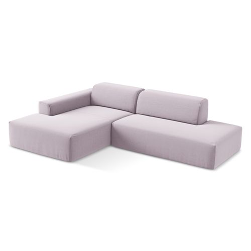 Canapé D'angle 3 Places Modulaire Droit Keli En Velours Lavande