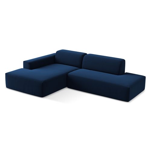 Canapé D'angle 3 Places Modulaire Droit Keli En Velours Bleu Royal