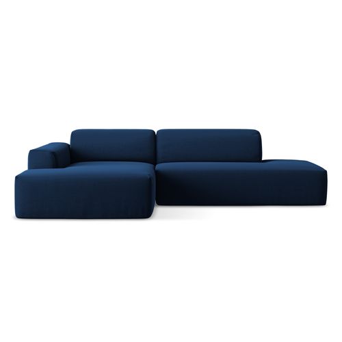 Canapé D'angle 3 Places Modulaire Droit Keli En Velours Bleu Royal