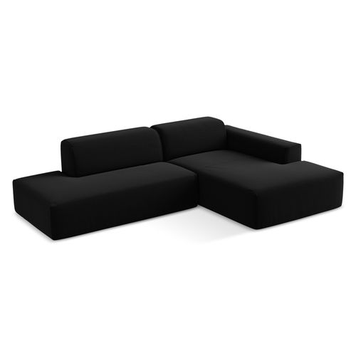 Canapé D'angle 3 Places Modulaire Gauche Keli En Velours Noir