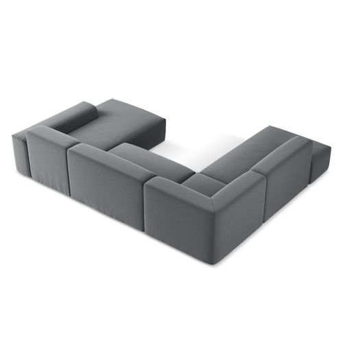 Canapé Panoramique 5 Places Gauche Keli En Velours Acier