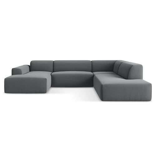 Canapé Panoramique 5 Places Droit Keli En Velours Acier