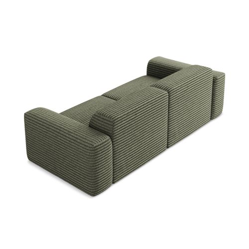 Canapé Modulable 2 Places Keli En Velours Côtelé Olive