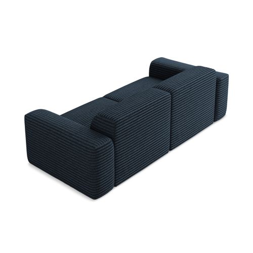 Canapé Modulable 2 Places Keli En Velours Côtelé Bleu Royal