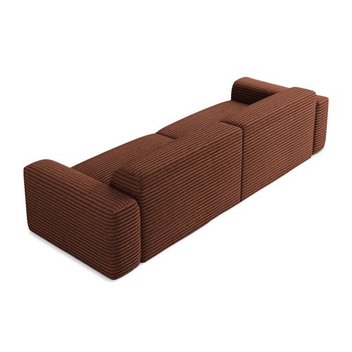 Canapé Modulable 4 Places Keli En Velours Côtelé Terre Cuite