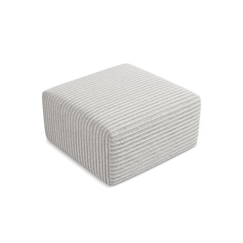 Pouf Keli En Velours Côtelé Gris Clair