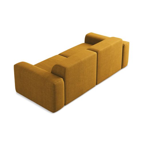 Canapé Modulable 2 Places Keli En Tissu Texturé Moutarde
