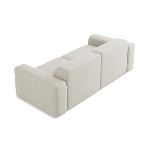 Canapé Modulable 2 Places Keli En Tissu Texturé Beige Clair