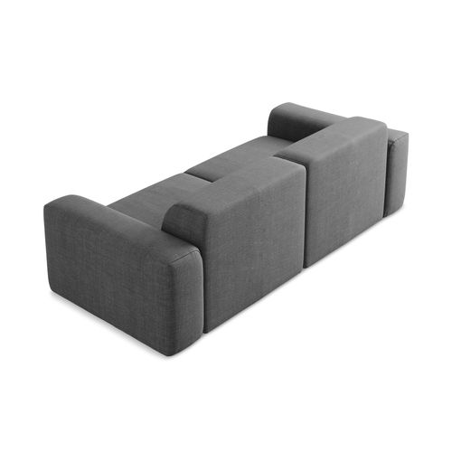 Canapé Modulable 2 Places Keli En Tissu Texturé Gris Foncé