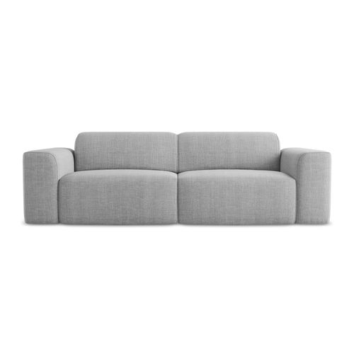 Canapé Modulable 3 Places Keli En Tissu Texturé Gris Clair