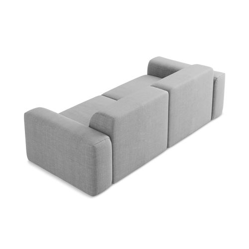 Canapé Modulable 3 Places Keli En Tissu Texturé Gris Clair