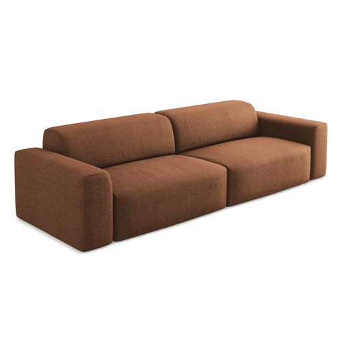Canapé Modulable 4 Places Keli En Tissu Texturé Terre Cuite