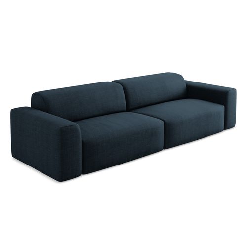 Canapé Modulable 4 Places Keli En Tissu Texturé Bleu Royal