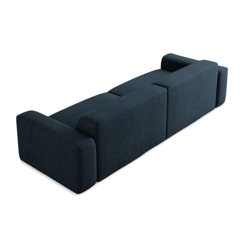 Canapé Modulable 4 Places Keli En Tissu Texturé Bleu Royal